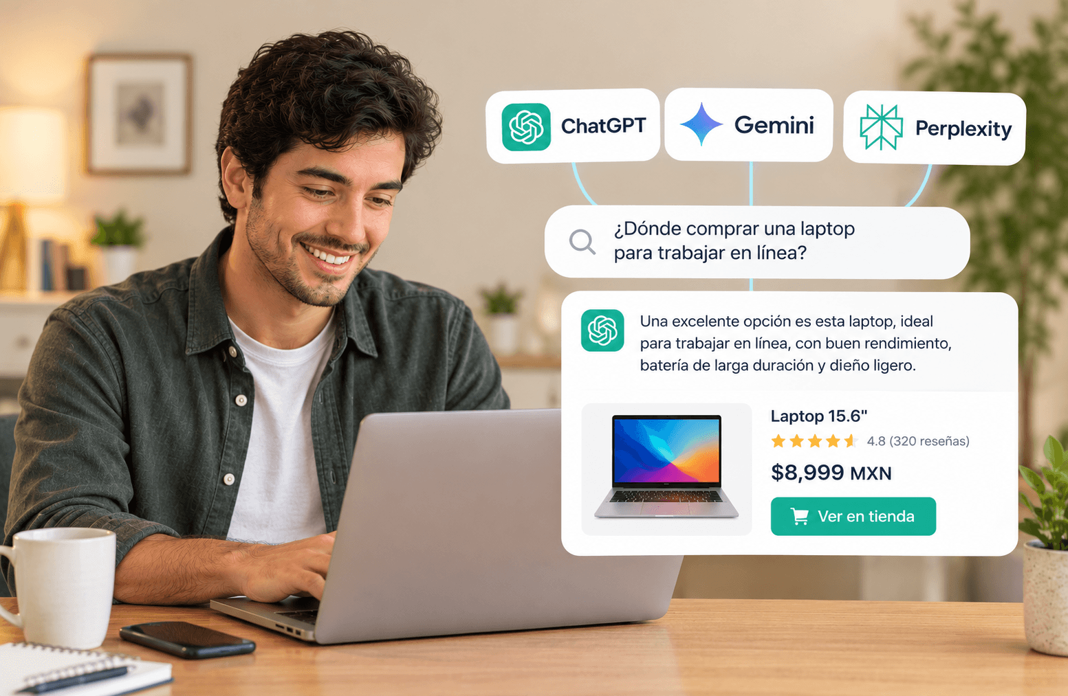GEO para e-Commerce, cómo aparecer en ChatGPT, Gemini y Perplexity